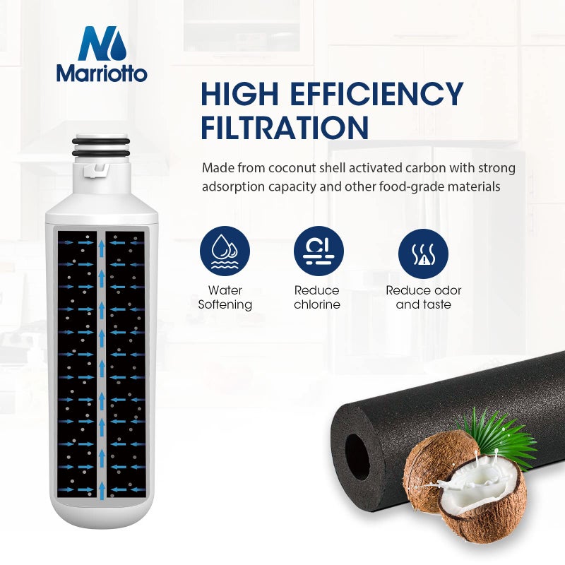 MARRIOTTO Water Filter LT1000PC Replacement for Refrigerator and LT120F ADQ73334008 Fresh Air Filter, Compatible withLT1000PC/PCS, LT1000PC,LT-1000PC, MDJ64844601, ADQ747935 ADQ74793504 - Image 5